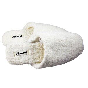 Nordstrom Abound Women's Plush Drew Scuff Slippers Ivory Size L (9-10)
